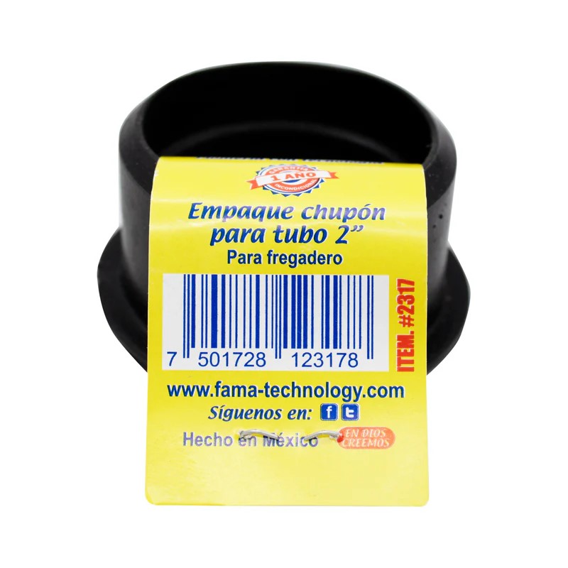 Chupon "Negro" Para Tubo PVC  2 "  Para Fregadero   (2317)