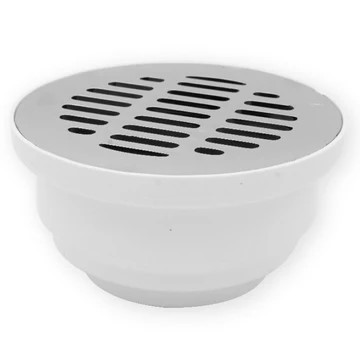 Coladera Redonda Para Campana de PVC Rejilla Cromada (9668)