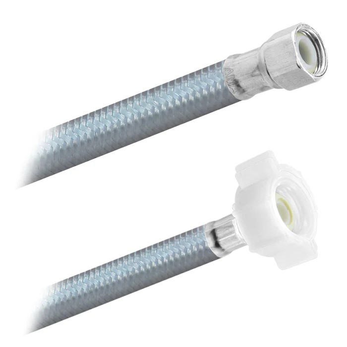 FamaFlex Poliacero Para Agua Potable 3/8" COMP x 1/2" AM x 30cm.-12"  (3824)