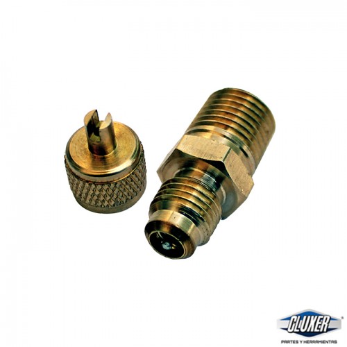 1 Conector Npt 1/4 Flare 1/4npt Tapon Y Valvula D Ser Laton 