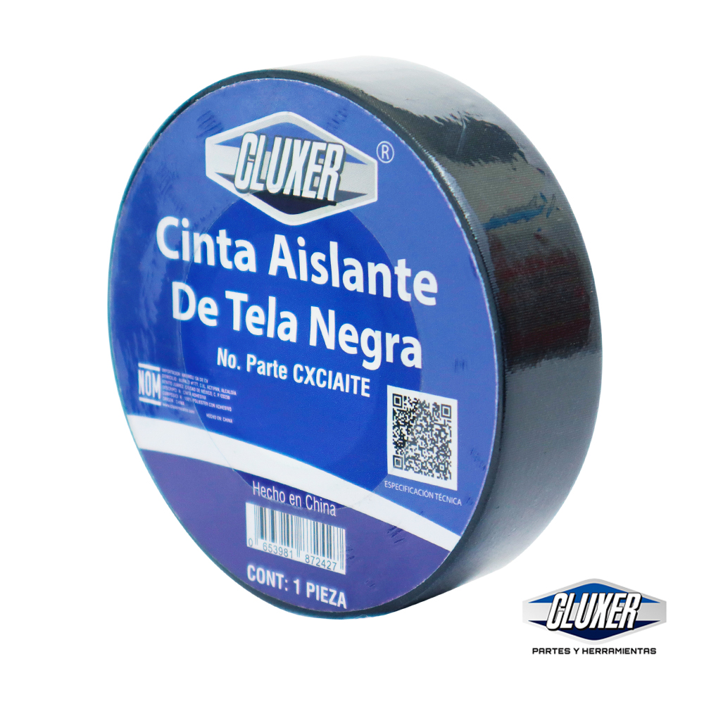 Cinta de Aislar 1 Pulgada Tela Negra, Modelo: CXCIAITE Marca CLUXER