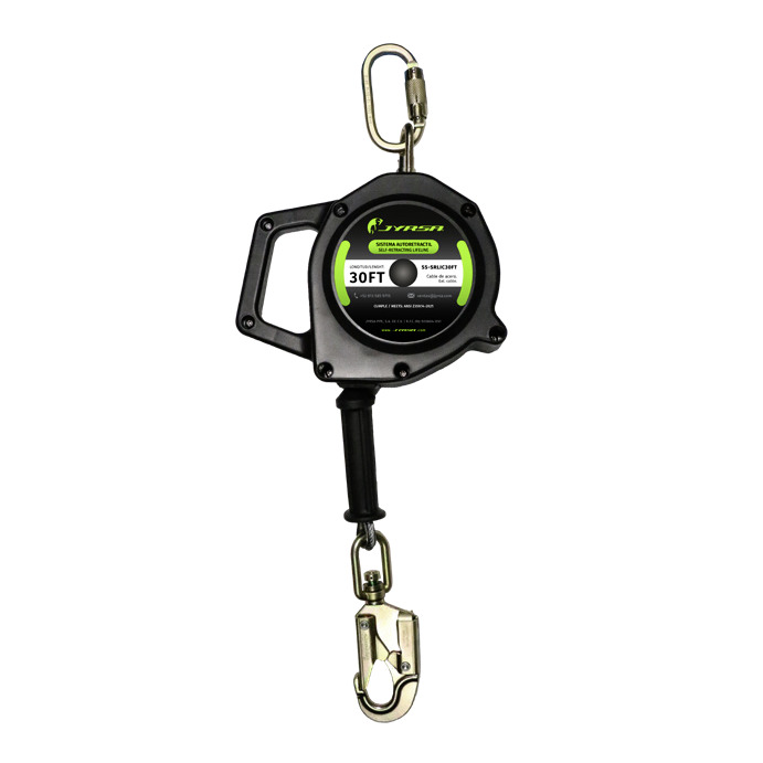 Retractil de cable galvanizado 3/16&quot; 30ft Carcasa de Plastico  ANSI Z359.12-10