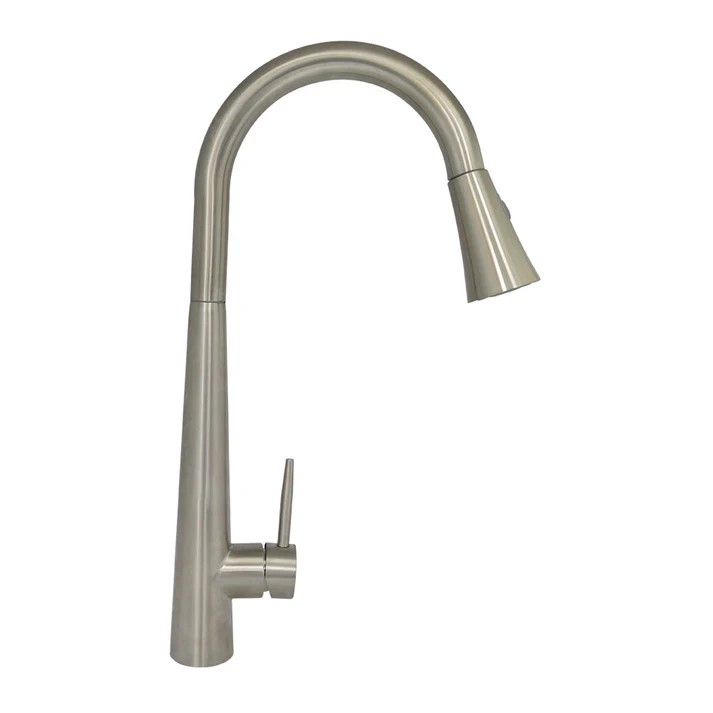 MEZCLADORA MONOMANDO P/FREG. PICO RETRACTIL AC.INOX.304 ACAB.NATURAL