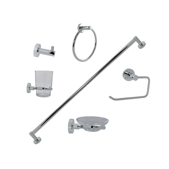 JUEGO DE ACCESORIOS P/BA�O ACA/CROMO