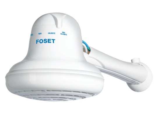 Regadera eléctrica, 4 temperaturas, 16.5cm, blanca, FOSET