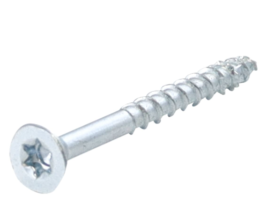 PIJA CABEZA PLANA TORX GALV. P/MDF #6 x 1-1/2" (38,1 mm) T10 (Precio x Pza - Caja c/1000 piezas)