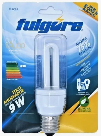 FOCO AHORRADOR MINI TIPO 2U 9W