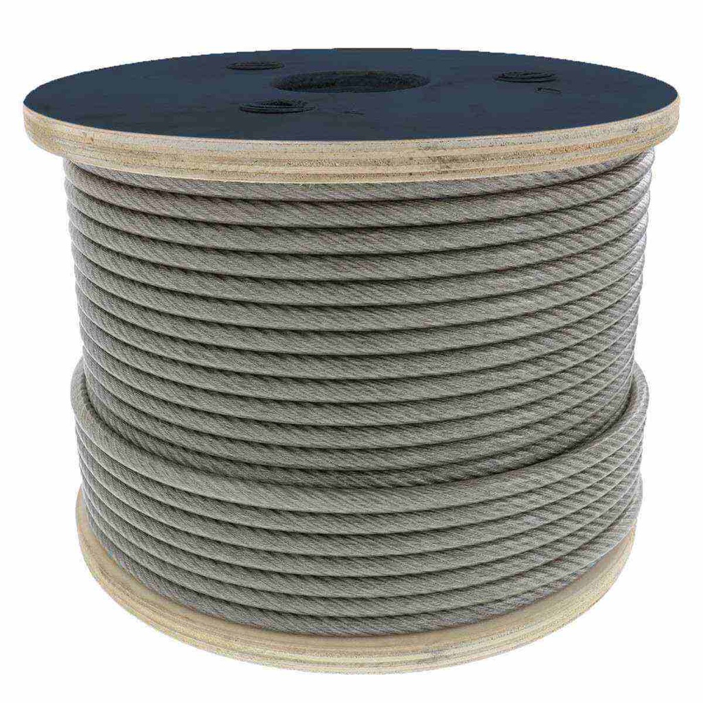CABLE DE ACERO ALMA DE ACERO IWRC 6X26 1" ROLLO 500M
