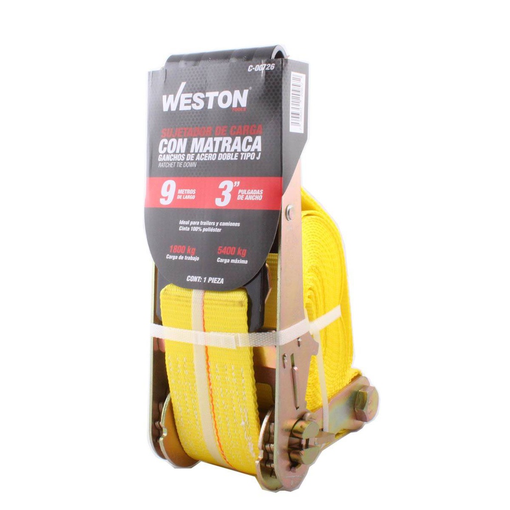 SUJETADORES CON MATRACA 3" X 9M