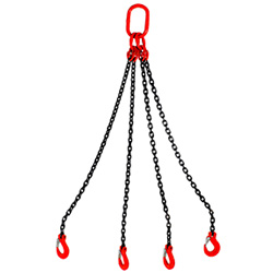 ESLINGA DE CADENA 1/2&quot; G80 12M CUADRUPLE GANCHO TRABA