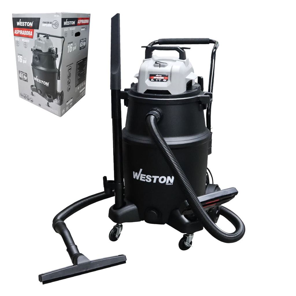 ASPIRADORA MOJADO/SECO 16GAL 6.5HP 127V