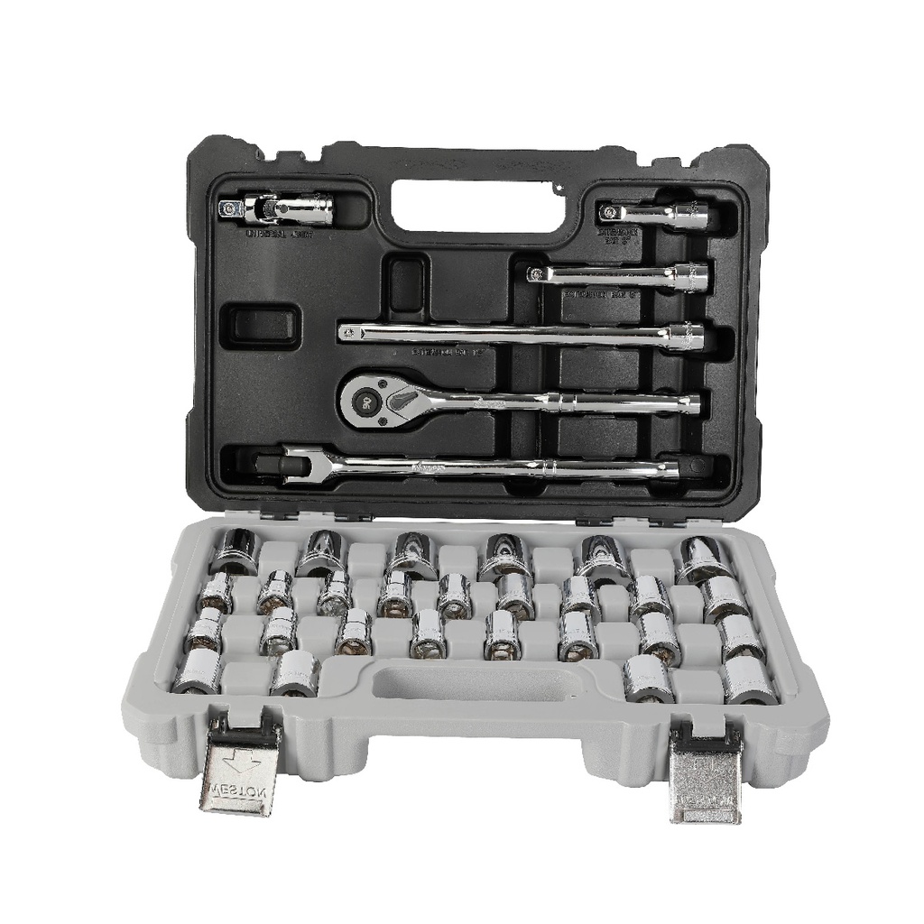 JUEGO  D/33 DADOS CUADRO 1/2&quot; FRACC. Y METRIC. P/MECANICO