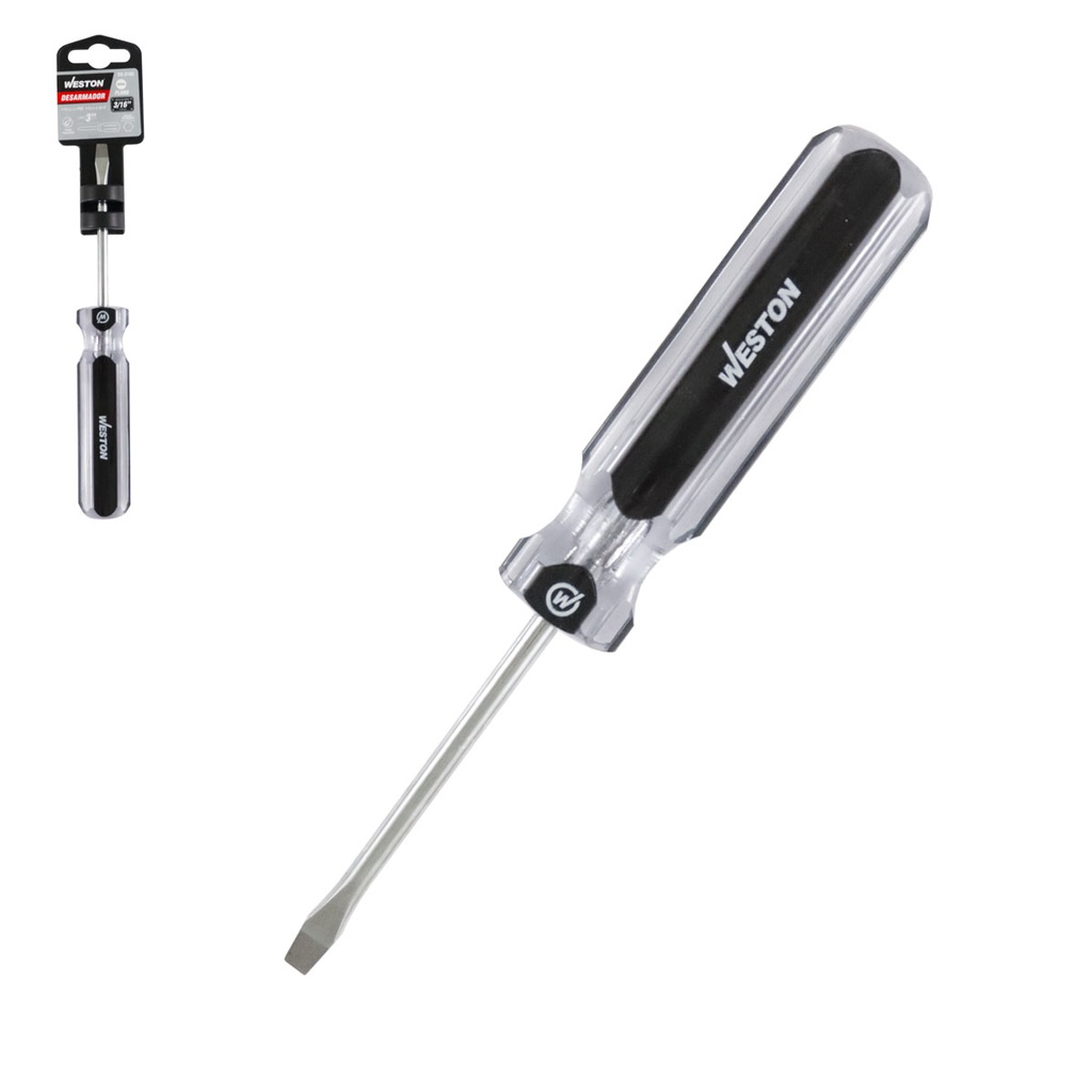 DESARMADOR PLANO 3/16 X 3&quot; MANGO PVC ASME-B107.600 (CAJA C/6 PZAS - PRECIO X PIEZA)