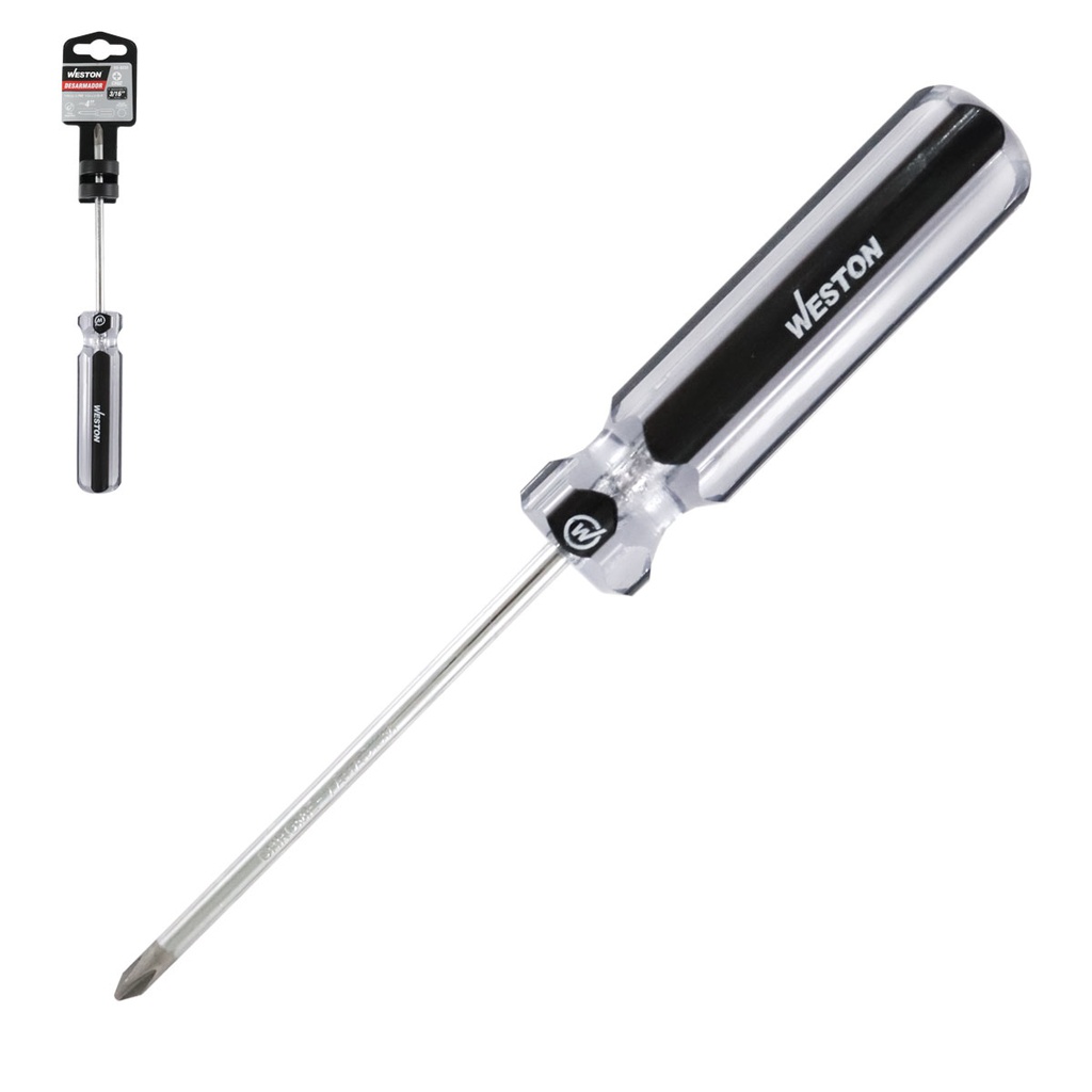 DESARMADOR PHILLIPS 3/16 X 4&quot; MANGO PVC ASME-B107.600 (CAJA C/6 PZAS - PRECIO X PIEZA)