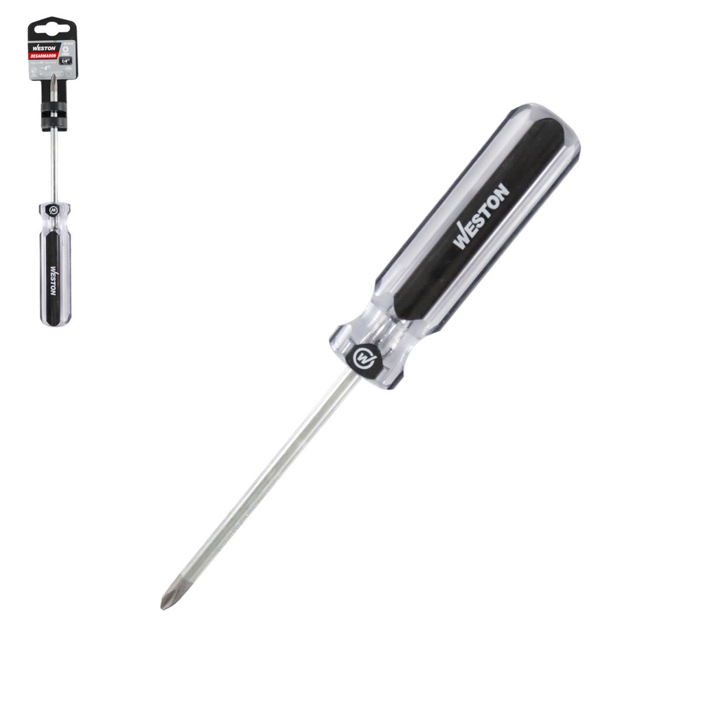 DESARMADOR PHILLIPS 1/4 X 4&quot; MANGO PVC ASME-B107.600 (CAJA C/6 PZAS - PRECIO X PIEZA)