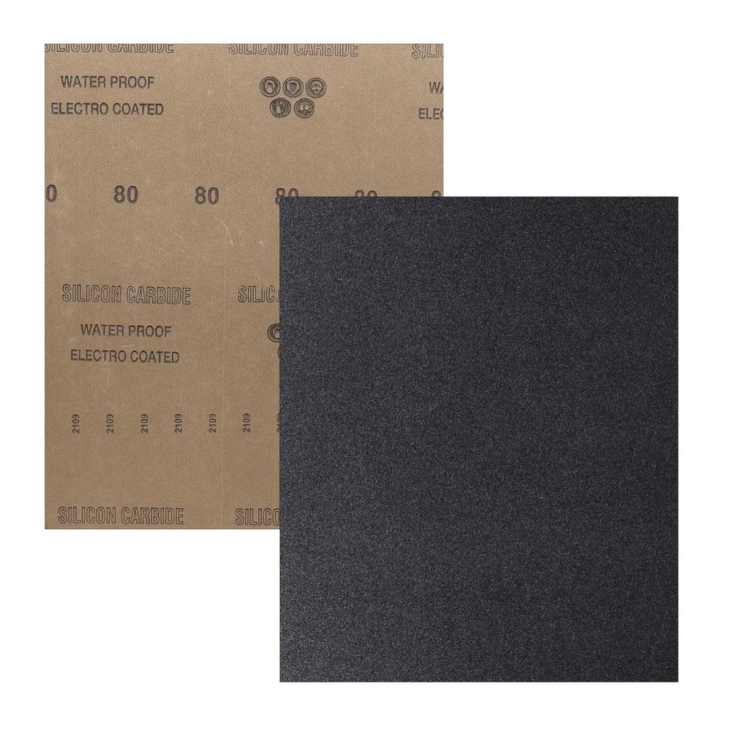 HOJA DE LIJA DE AGUA CARBURO SILICIO 9" x 11" G320 (Precio x pieza - Empaque c/100 pzas)