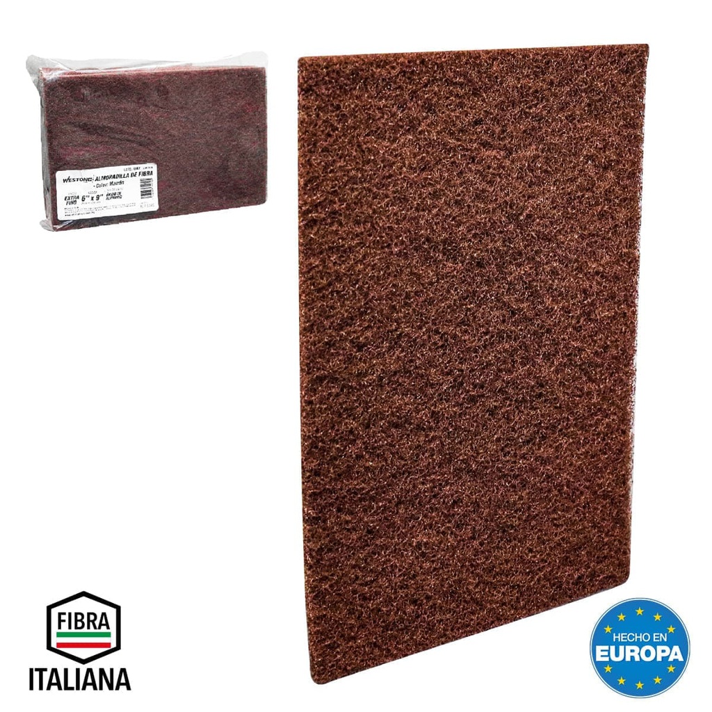 ALMOHADILLA DE FIBRA COLOR MARRON WESTON PLUS 6" X 9" (PRECIO X PIEZA - BOLSA C/10)