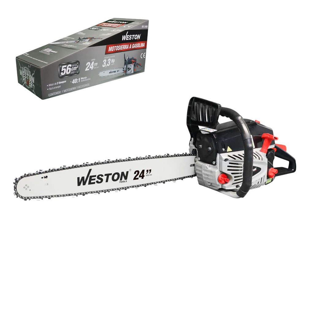 MOTOSIERRA A GASOLINA 56 CC C/BARRA WESTON 24"