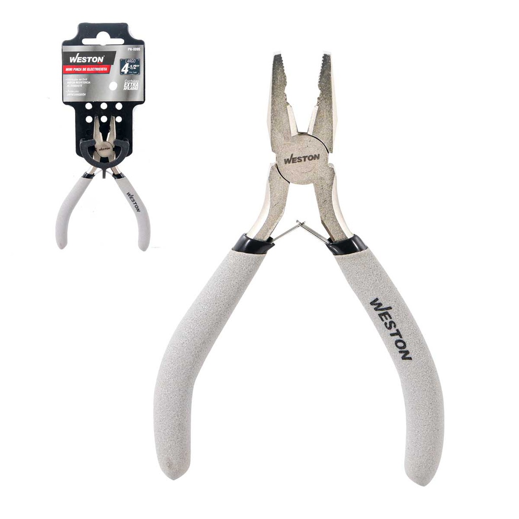 MINIPINZAS DE ELECTRICISTA 4.5&quot; (CAJA C/6 PZAS - PRECIO X PIEZA)