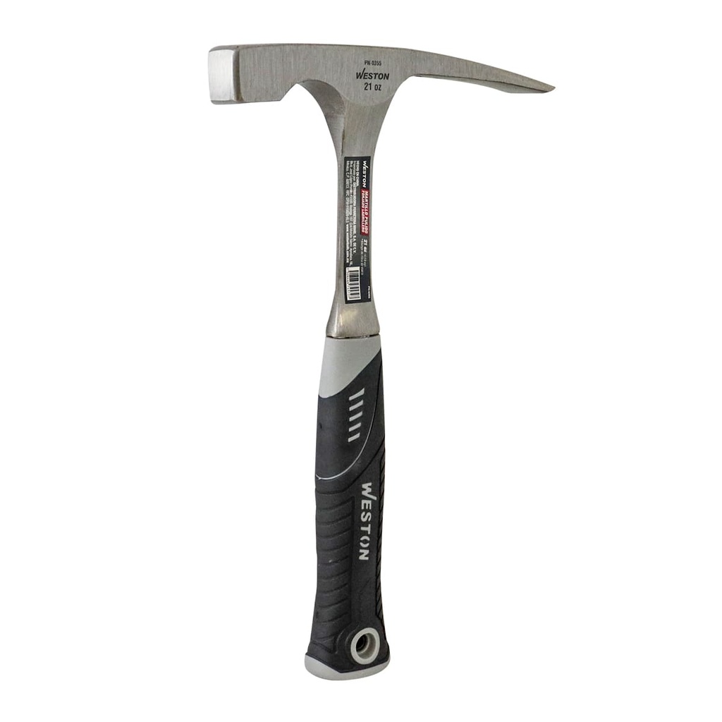 MARTILLO PULIDO FORJADO LADRILLERO 21 OZ MANGO 13" DE FIBRA DE VIDRIO