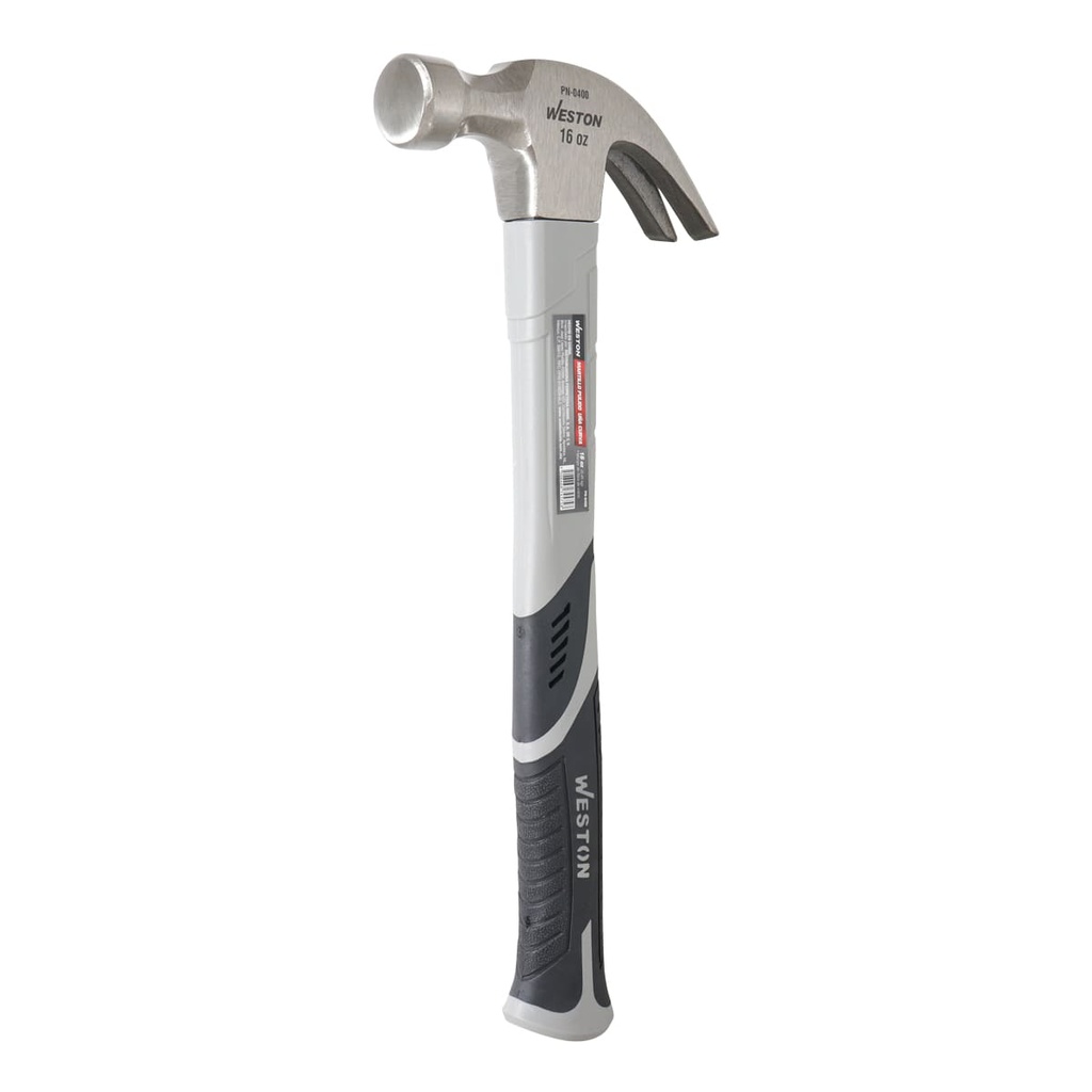 MARTILLO PULIDO UÑA CURVA 16 OZ MANGO 13" DE FIBRA DE VIDRIO