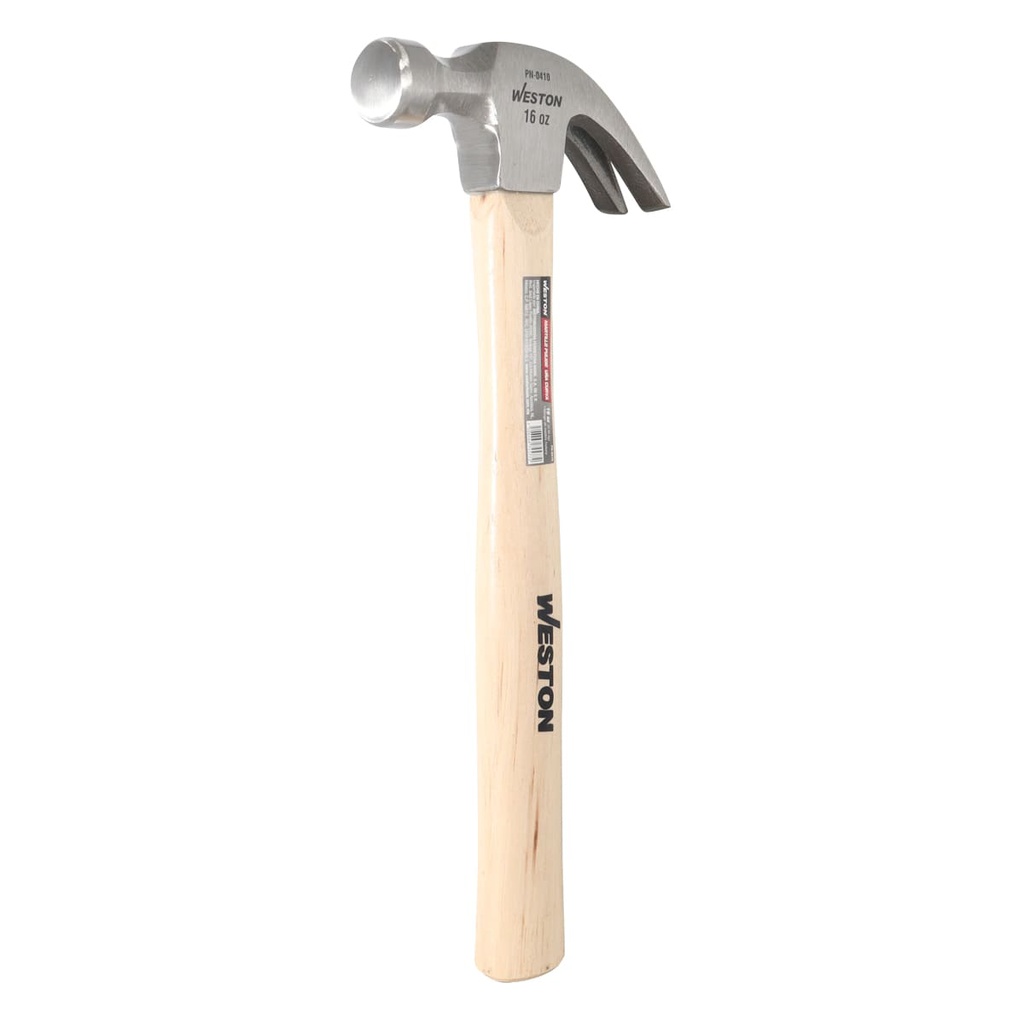 MARTILLO PULIDO UÑA CURVA 16 OZ MANGO 13&quot; DE MADERA HICKORY