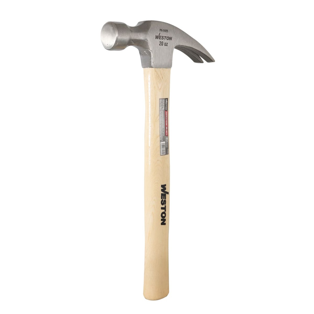MARTILLO PULIDO UÑA RECTA 20 OZ MANGO 13" DE MADERA