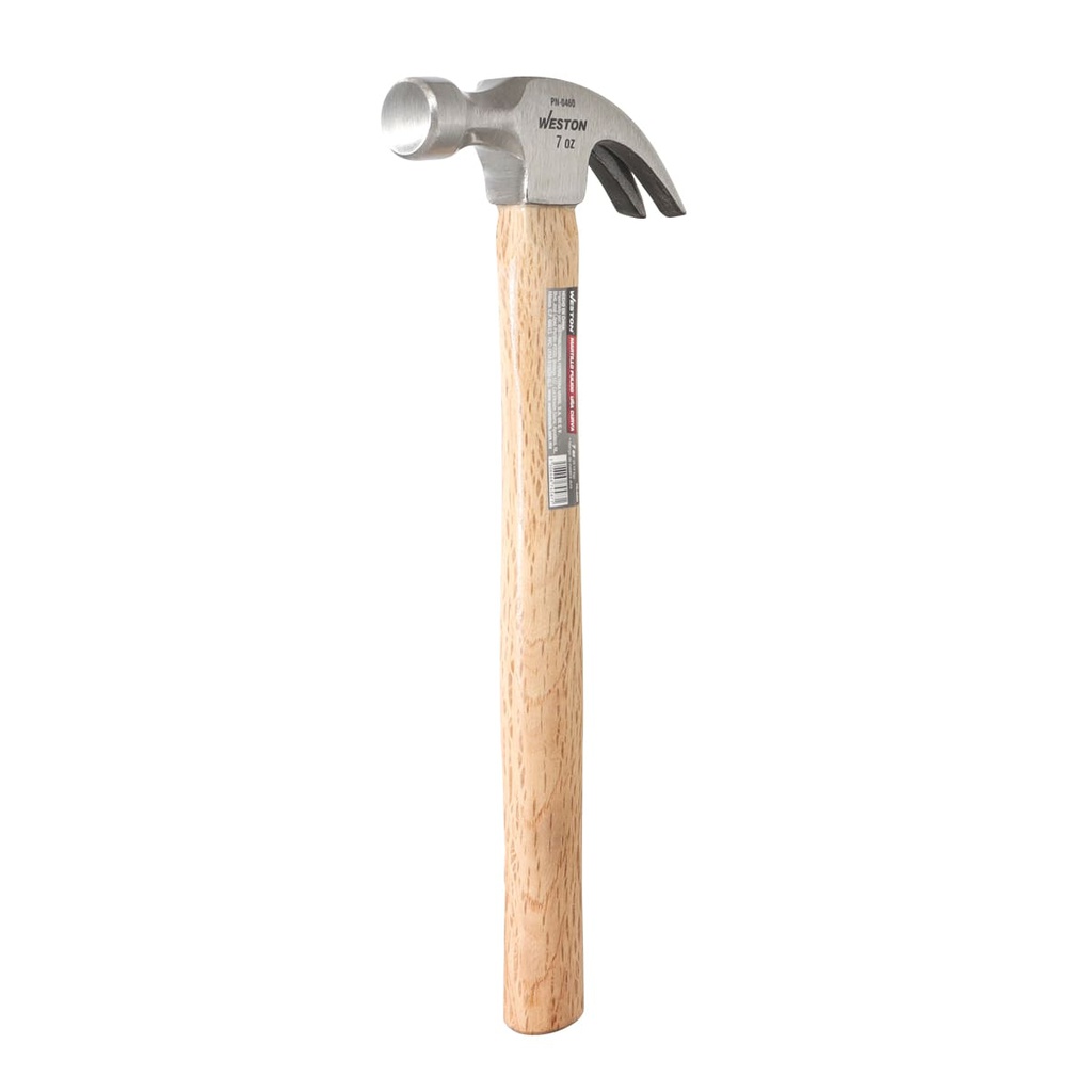 MARTILLO PULIDO UÑA CURVA 7 OZ MANGO 11" DE MADERA DURA