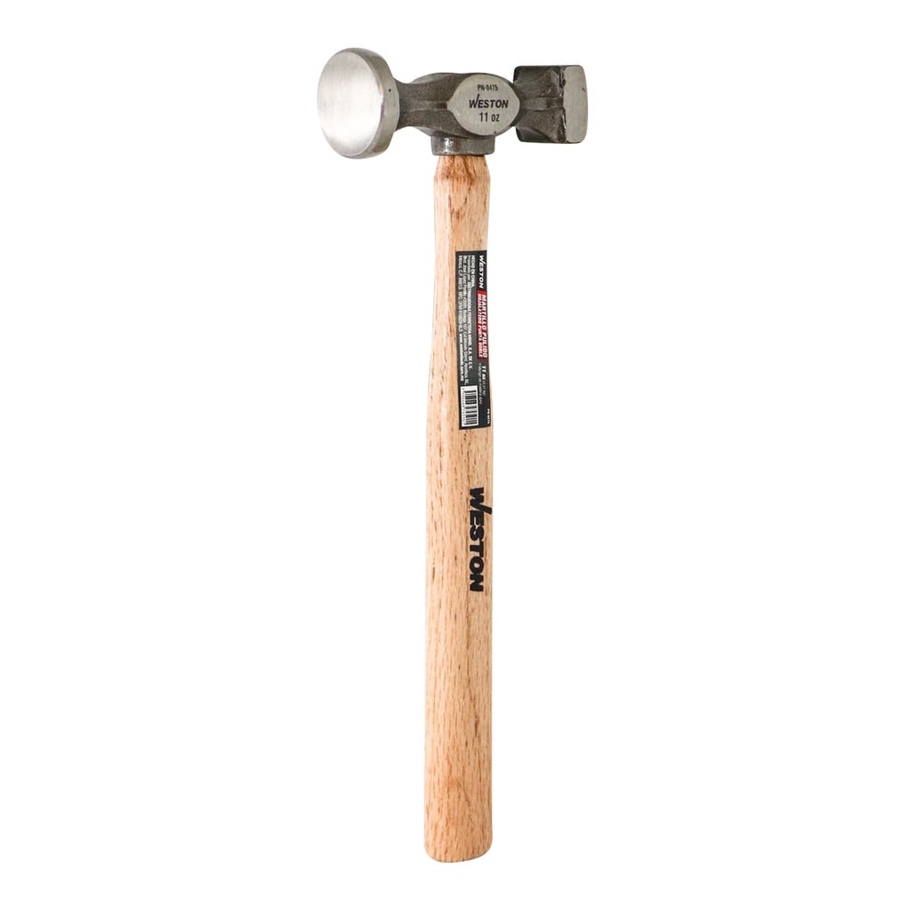 MARTILLO PULIDO HOJALATERO PUNTA DOBLE MANGO 13&quot; DE MADERA DURA 11 OZ