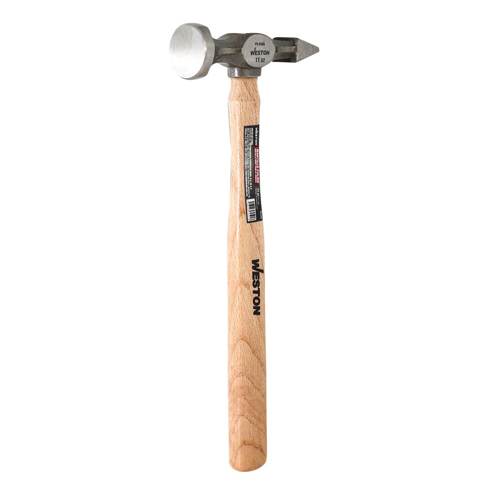 MARTILLO PULIDO HOJALATERO PUNTA CINCEL MANGO 13&quot; DE MADERA DURA 11 OZ