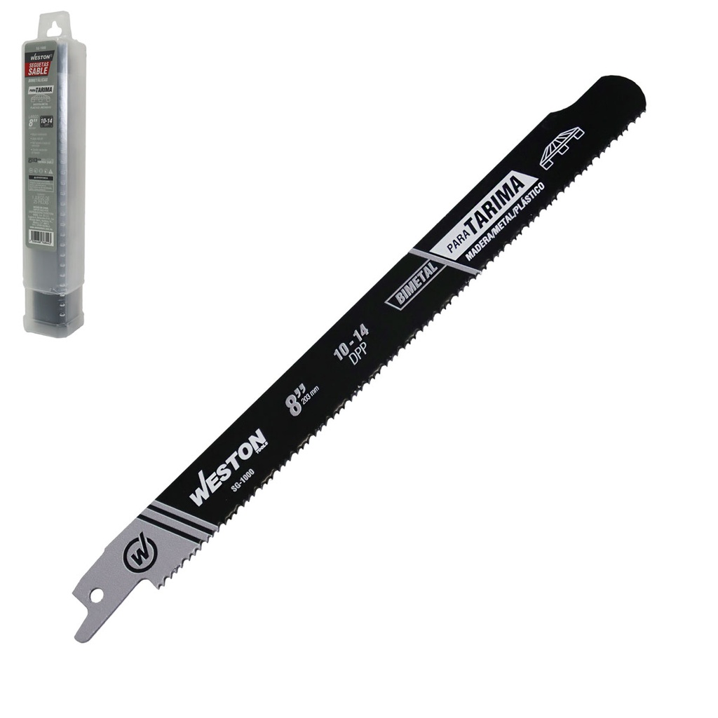 SEGUETA SABLE BIMETALICA DESARMADORA DE TARIMAS 8" 10/14DPP (JGO C/25 PZS)