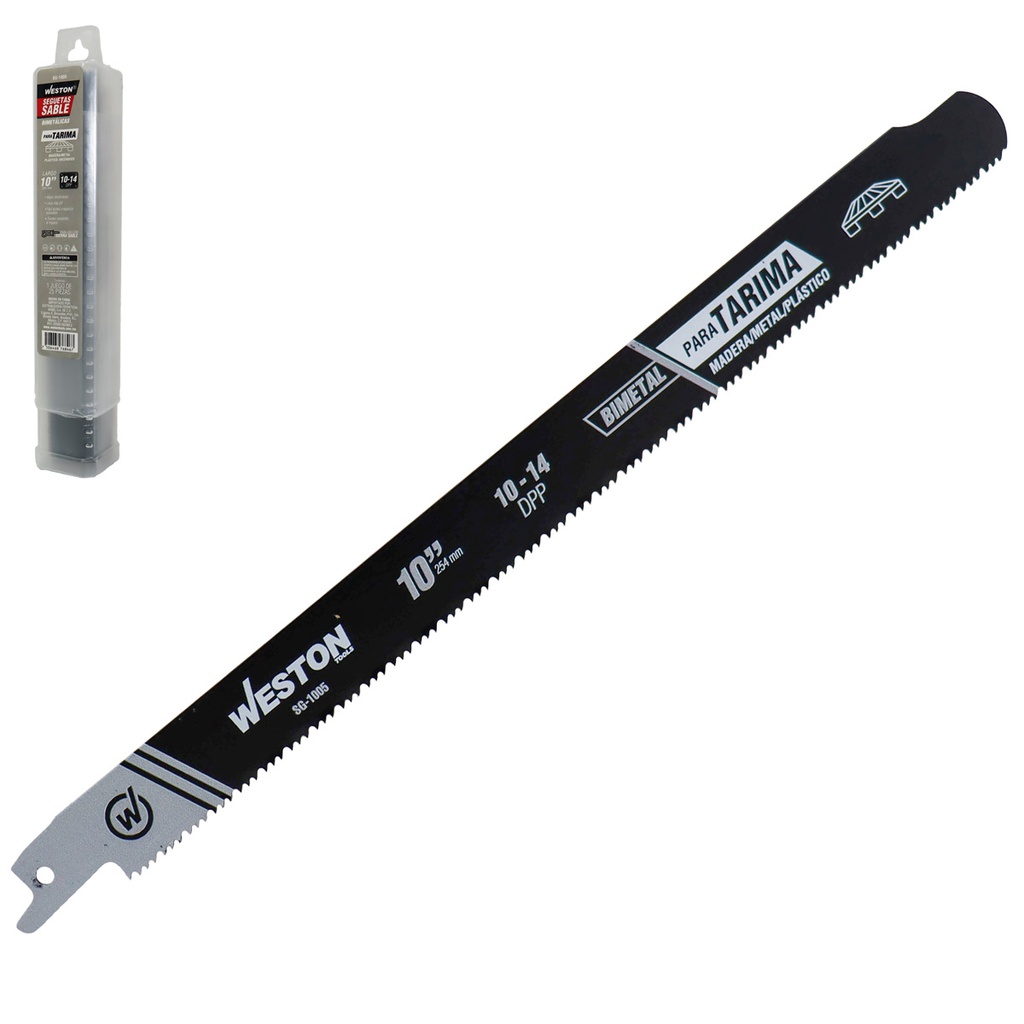 SEGUETA SABLE BIMETALICA DESARMADORA DE TARIMAS 10&quot; 10/14DPP (JGO C/25 PZS)