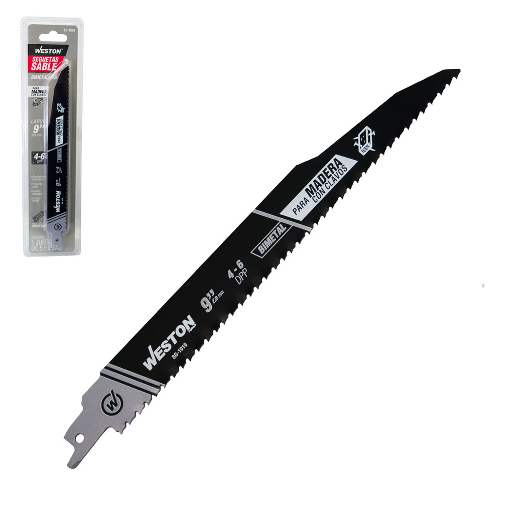 SEGUETA SABLE BIMETALICA 9&quot; 4/6DPP (JGO C/5 PZS)