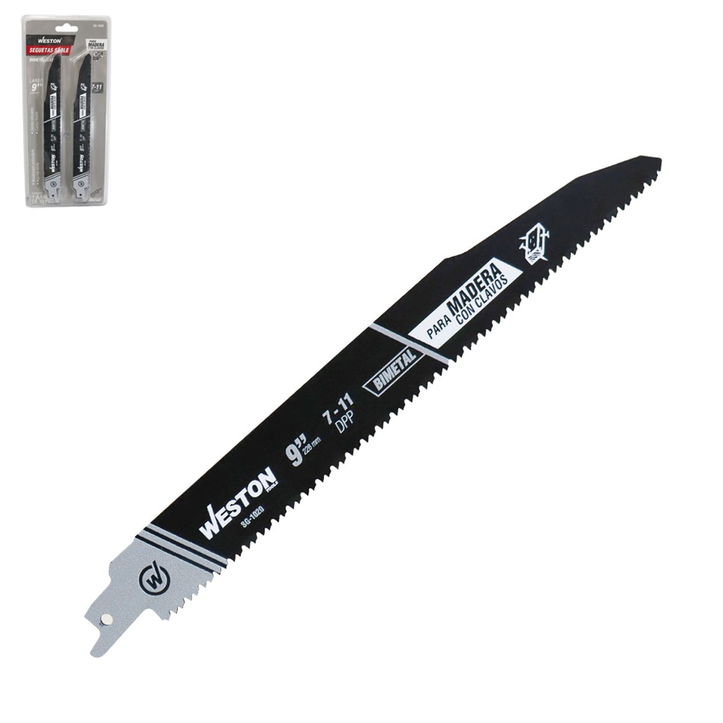 SEGUETA SABLE BIMETALICA 9" 7/11DPP (JGO C/10 PZS)