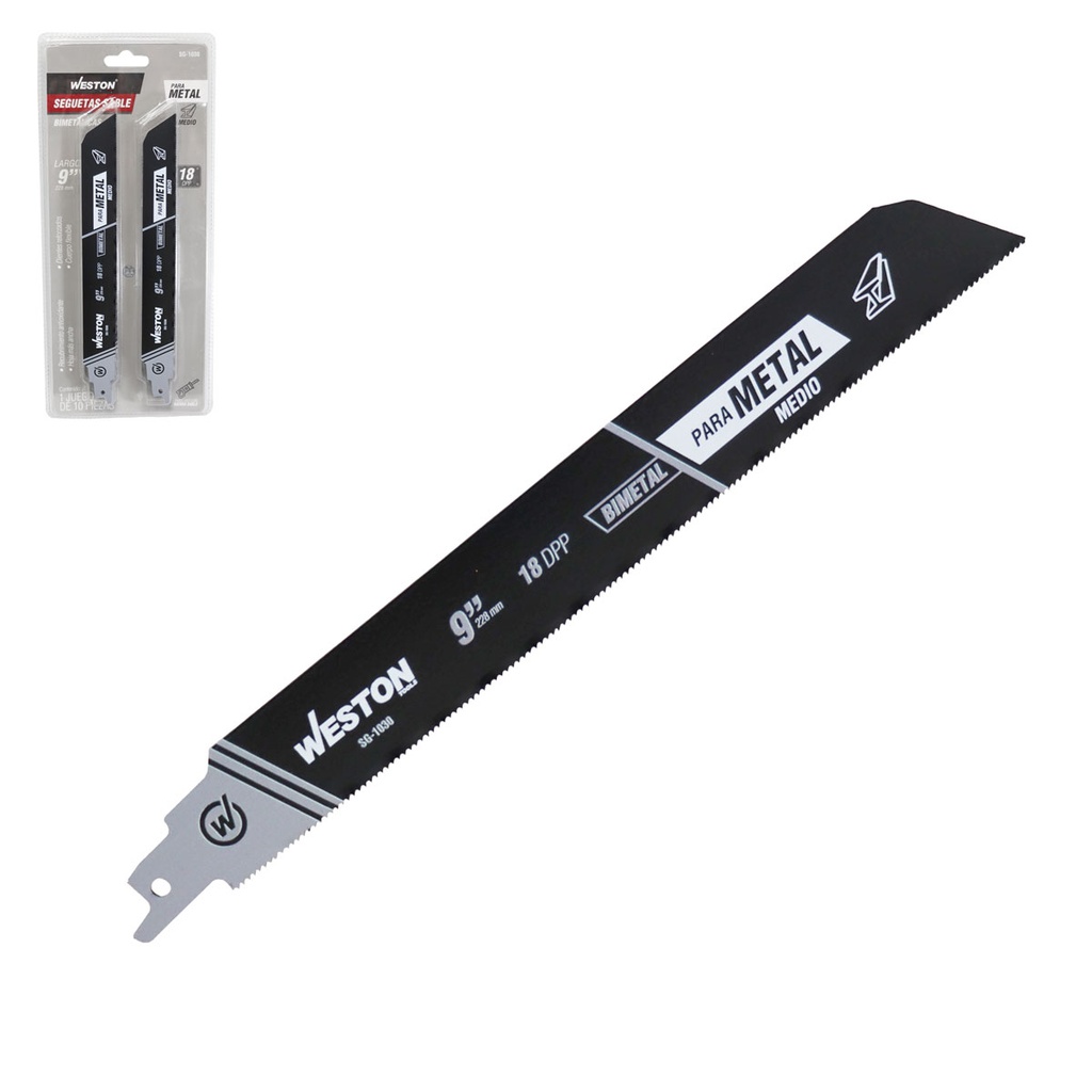 SEGUETA SABLE BIMETALICA 9&quot; 18DPP (JGO C/10 PZS)