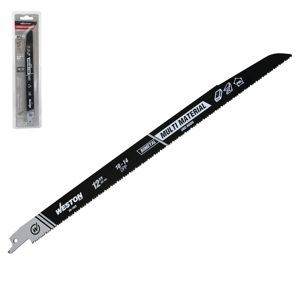 SEGUETA SABLE BIMETALICA 12&quot; 10/14DPP (JGO C/5 PZS)