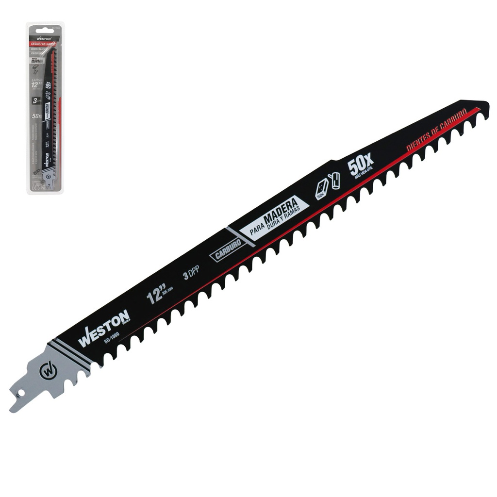 SEGUETA SABLE DE CARBURO 12&quot; 3TDPP (JGO C/3 PZS)
