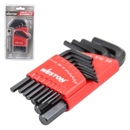 [ST-6-200-665] JUEGO DE 13 LLAVES CORTAS HEX STD. 0.05''-3/8'' CRV