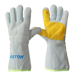 [ST-6-500-310-01] GUANTE SOLDADOR GRIS C/ REFUERZO DE PIEL EN PALMA, HILO KEVLAR (Precio x par - Empaque c/25 pares)
