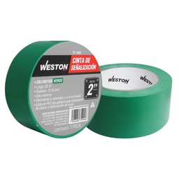 [TP-1028] CINTA DE SEÑALIZACION VERDE 50mm X 33M (CAJA C/48 PZAS - PRECIO X PIEZA)