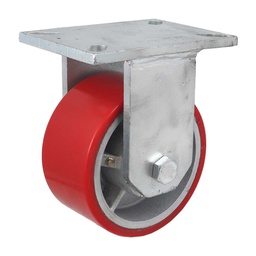 [Y-1001-150] RODAJA FIERRO VACIADO C/PU ROJA FIJA 6" X 3" (152*75MM)