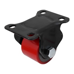 [Y-1032-50] RODAJA FIERRO VACIADO C/PU ROJA FIJA HORQUILLA NEGRA 2" (50*42MM)