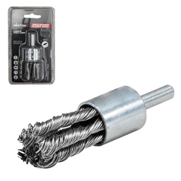 [Z-10096-1] CEPILLO TIPO BROCHA TRENZADO 1-1/8&quot; C/VASTAGO 1/4&quot; A. AL CARBON .014''