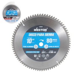 [Z-25120] DISCO PARA SIERRA CIRCULAR P/ALUMINIO 10'' X 5/8'' 80DT