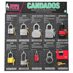 [EX1031] EXHIBIDOR DE CANDADOS CON 10 PZS