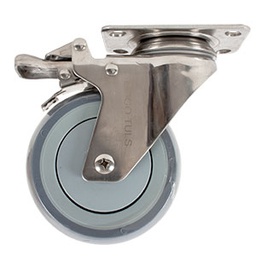 [ZF5176] RODAJA ACERO INOX TPR GIRA Y FRENO 4&quot;