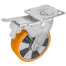 [ZF5275] RODAJA ALUMINIO PU NAR GIRAT / FRENO 6&quot;