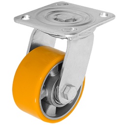 [ZF5272] RODAJA ALUMINIO PU NARANJA GIRATORIA 4&quot;
