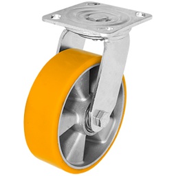 [ZF5273] RODAJA ALUMINIO PU NARANJA GIRATORIA 6&quot;