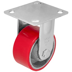 [ZF5058] RODAJA FIERRO PU ROJO FIJA 4&quot;